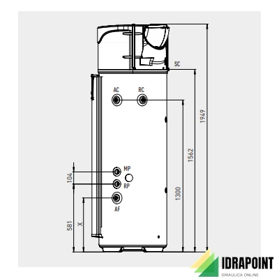 RAPAX SCALDACQUA POMPA CALORE 300 V3 A BASAMENTO