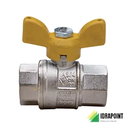 VALVOLA SFERA GAS 9000 CON FARFALLA GIALLA Ø 1/2