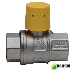 VALVOLA SFERA GAS CON CAPPUCCIO GIALLO Ø 3/4