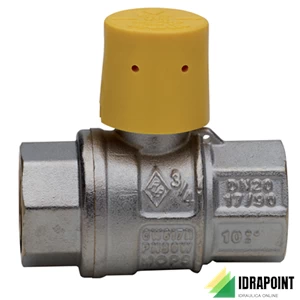VALVOLA SFERA GAS CON CAPPUCCIO GIALLO Ø 3/4