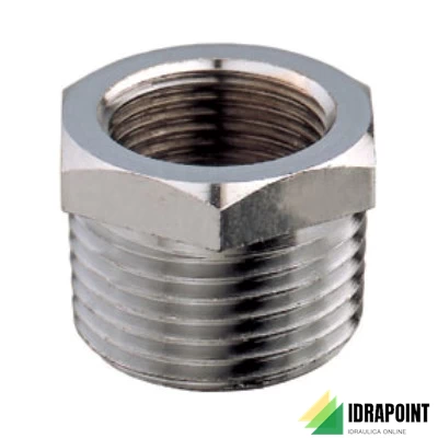 RIDUZIONE IN OTTONE CROMATO Ø 1/2