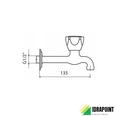RUBINETTO A PARETE CON ATTACCO Ø 1/2