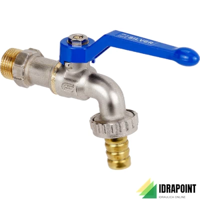 RUBINETTO PORTAGOMMA SILVER CON MANIGLIA BLU - Ø 3/4'