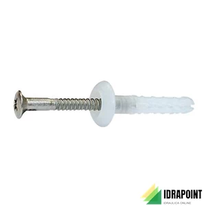 TASSELLO IN NYLON BIANCO CON VITE INOX 6X40 MM