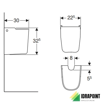 SEMICOLONNA BIANCO - SERIE SMYLE SQUARE