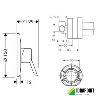 SET DOCCIA INCASSO - SERIE FOCUS E2