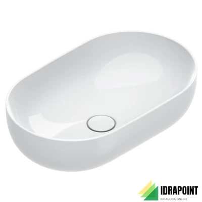 SFERA LAVABO DA APPOGGIO 60X35X16 CM BIANCO SATINATO