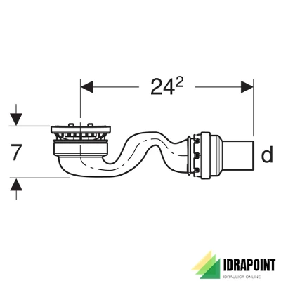 SIFONE H=70 MM PER PIATTI DOCCIA SESTRA