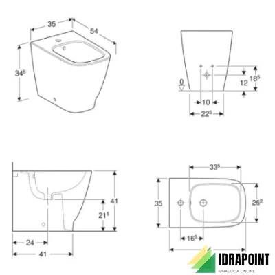 SMYLE SQUARE BIDET FILO MURO BIANCO