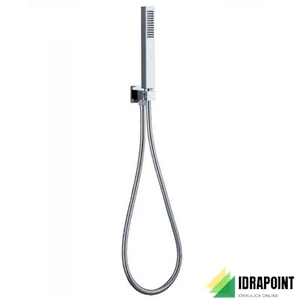 DOCCIA GLAMOUR DUPLEX IN OTTONE CROMATO QUADRA CON SUPPORTOE