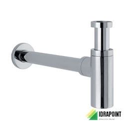 SIFONE TONDO PER LAVABO DA ARREDO IN OTTONE CROMATO