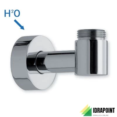 SUPPORTO CROMATO CON PRESA ACQUA PER COLONNA DOCCIA