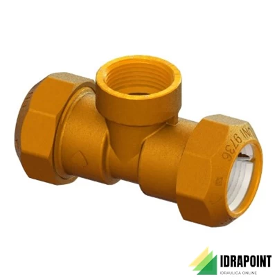 TE OTTONE CON ATTACCO CENTRALE F X TUBO PE Ø1