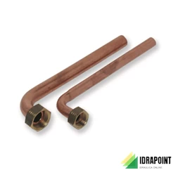 TUBO RAME CURVO CON DADO 1/2'F - LUNGH. 200MM