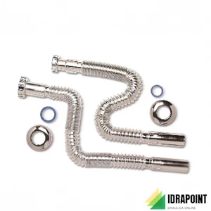 TUBO FLESS. ESTENSIBILE CON ROSONE CROMO Ø 32X1.1/4