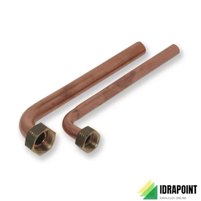 TUBO RAME CURVO CON DADO 3/4'F - LUNGH. 200MM