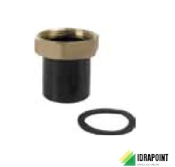 PEHD RACCORDO CON DADO OTTONE FILETTATO Ø 50X1.1/4