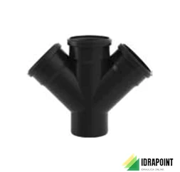 BRAGA DOPPIA A 45° BLACKFIRE Ø 110/110/110 MM