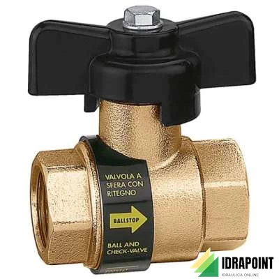 VALVOLA A SFERA A FARFALLA CON RITEGNO BALLSTOP Ø 1