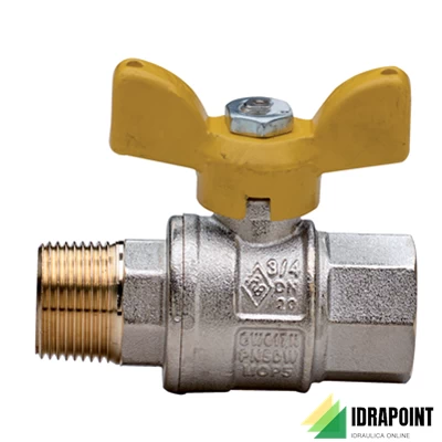 VALVOLA SFERA GAS 9001 CON FARFALLA GIALLA Ø 1/2