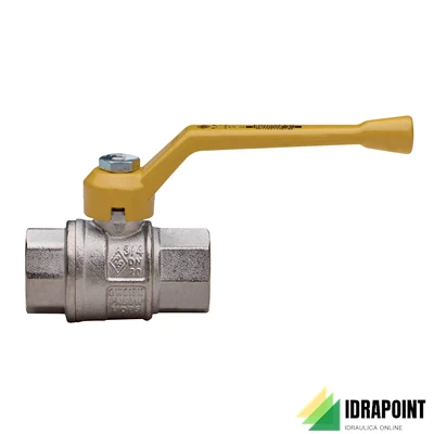 VALVOLA SFERA GAS 9010 CON LEVA GIALLA Ø 1.1/2