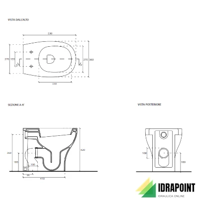 VASO A TERRA FILO PARETE - SERIE EDEN BIANCO