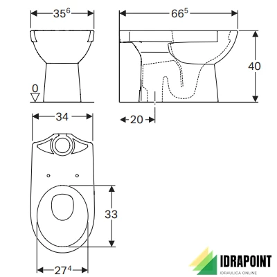 VASO DUO SCARICO PAVIMENTO  - SELNOVA BIANCO
