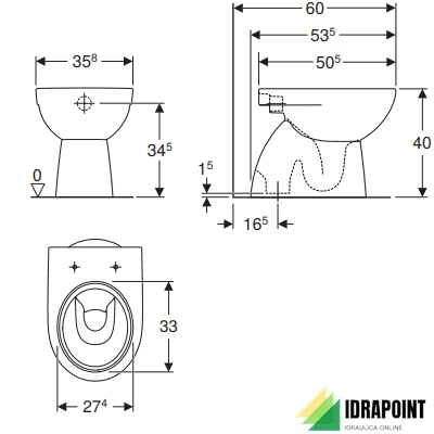 VASO SCARICO PAVIMENTO - SELNOVA BIANCO