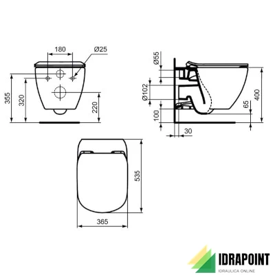 VASO SOSPESO ACQUABLADE CON SEDILE RALLENTATO - SERIE TESI