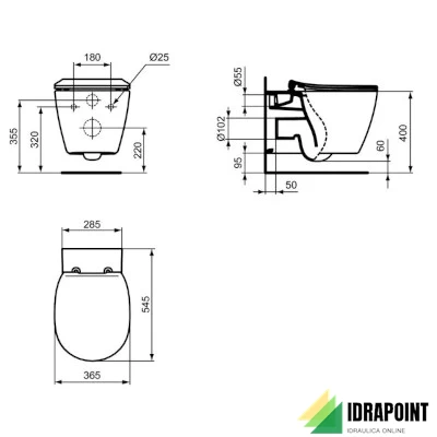 VASO SOSPESO CON SEDILE - SERIE CONNECT