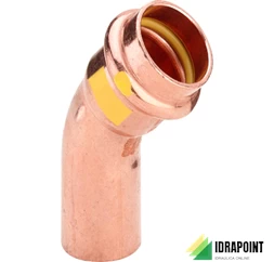 CURVA 45° 2626.1 IN RAME A PRESSIONE X GAS Ø 15 M/F