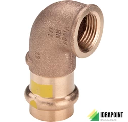 CURVA 90° FR 2614.2 F. IN BRONZO X GAS Ø 1/2