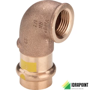 CURVA 90° FR 2614.2 F. IN BRONZO X GAS Ø 1/2