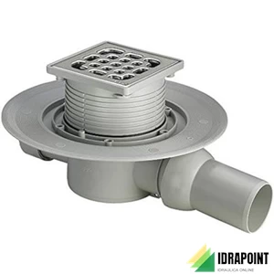 PILETTA SIFOIDE PAVIMENTO CON GRIGLIA 100X100 MM