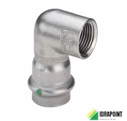 GOMITO 90° F. 2314.2 INOX A PRESSIONE X ACQUA Ø 18X1/2